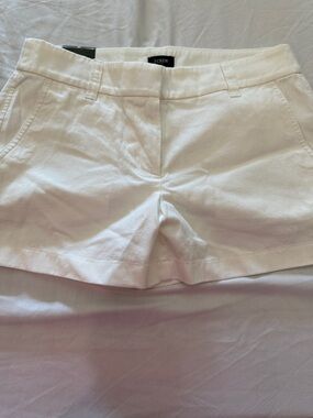J. Crew White High-Waist Cotton Shorts
